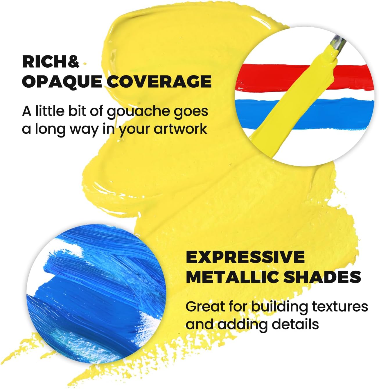 HIMI Gouache Paint Set, 36 Colors x 12ml Twin Jelly Cup Design with 3 Paint Brushes and a Palette in a Carrying Case Perfect for Artists, Students, Gouache Opaque Painting