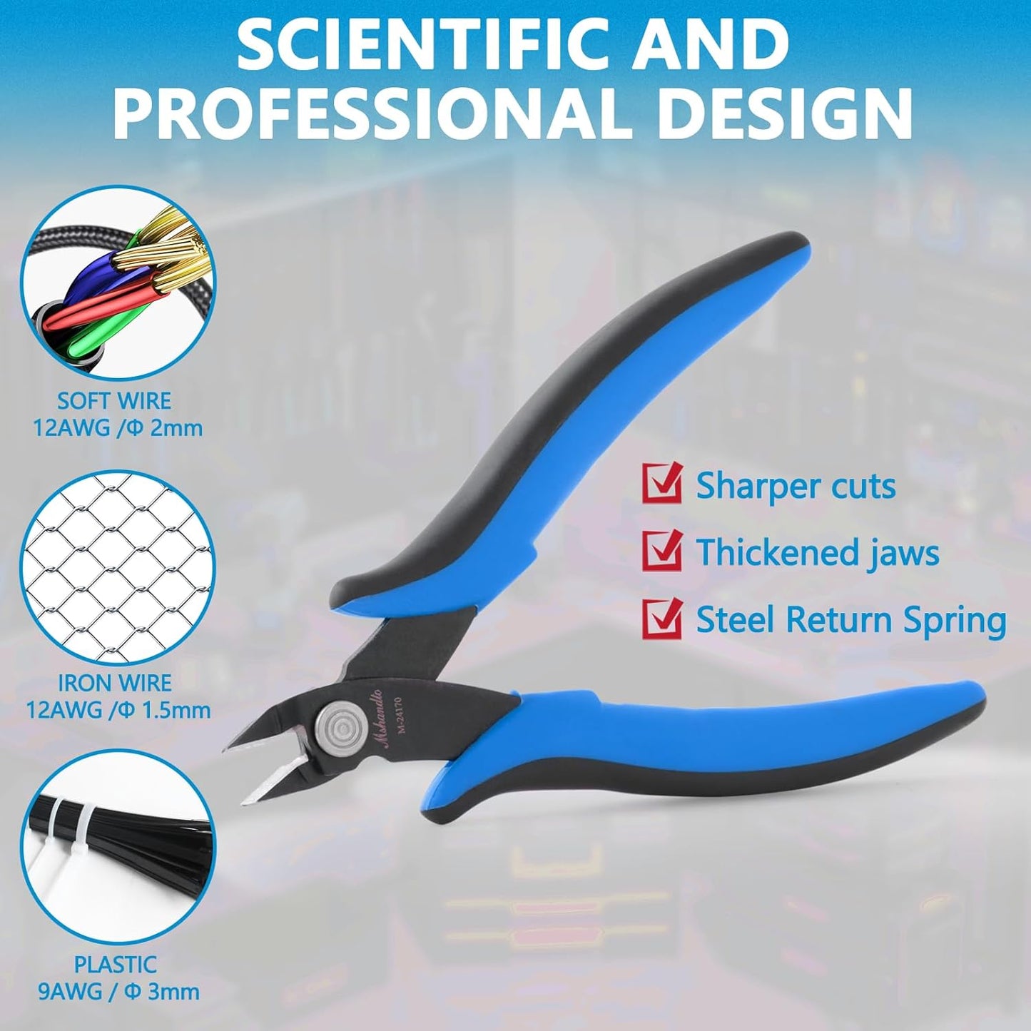 Flush Cutters, 3 Pack 5.3" Wire Cutters for Crafting, Ultra Sharp Flush Cut Pliers for Jewelry Making, Diagonal Cutting Pliers for Models, Aluminum Wire, Jewelry, Plastic and Soft Copper Wire