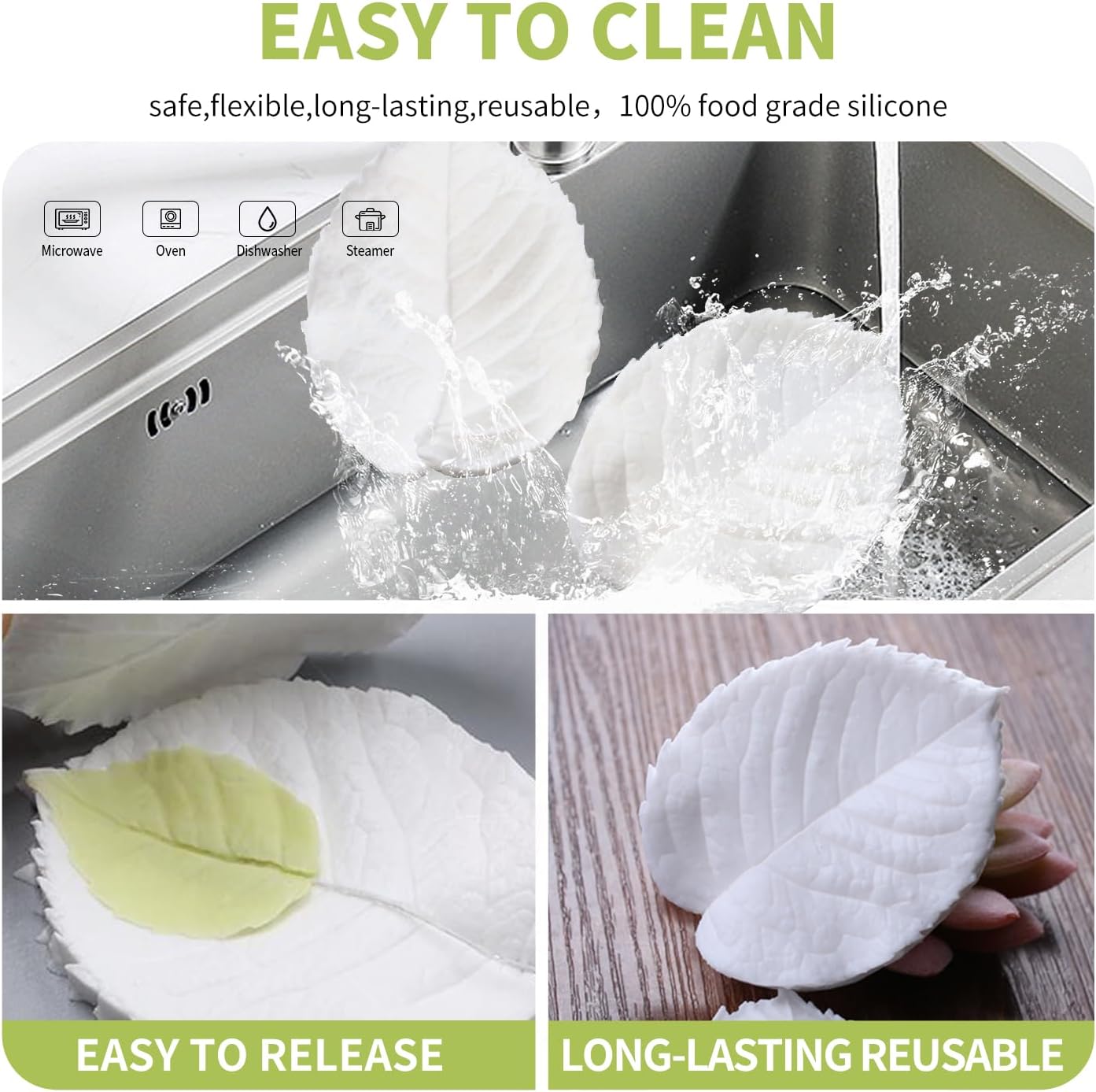 KALAIEN Leaf Petal Veiner Gum Paste Mold Sugar Craft Tools Rose Flower Leaf Vein Double Veiners Mold