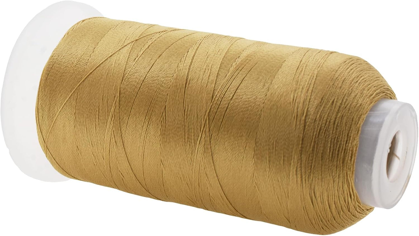 Mandala Crafts Tan Heavy Duty Thread -1500 Yds Tex 90 Thread for Sewing Drapery Jeans Leather Hair - Bonded Polyester Thread Outdoor Marine Upholstery Threads