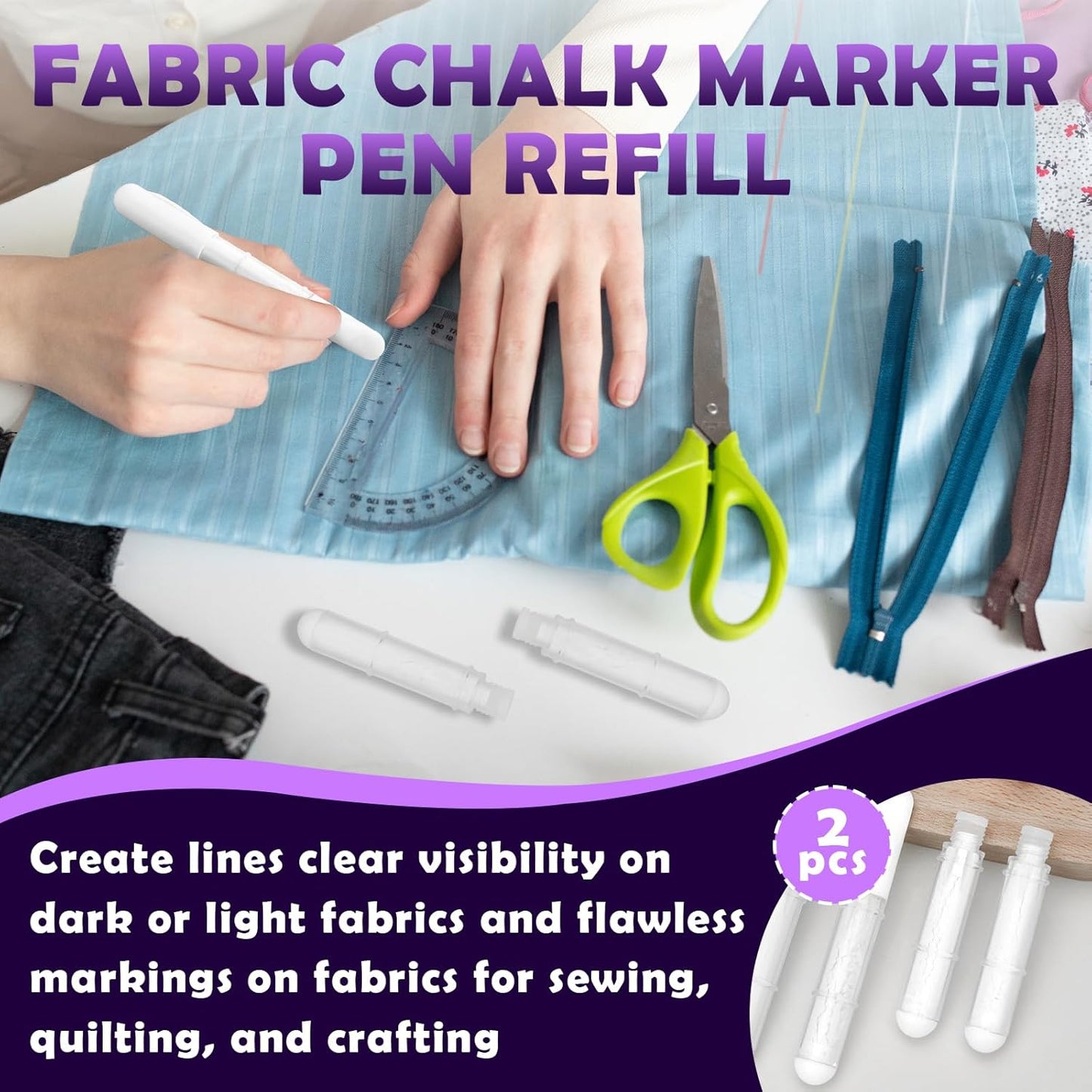 2PCS Sewing Chalk Refill - White