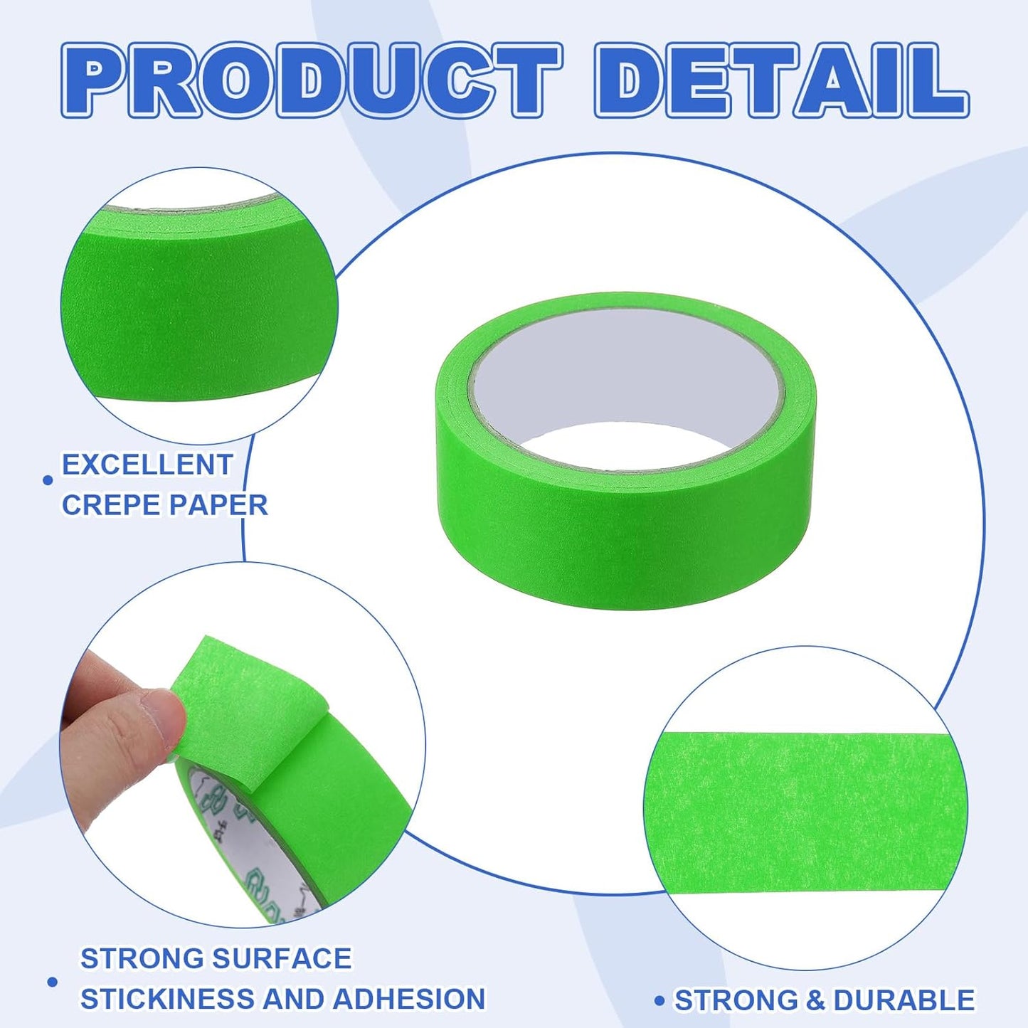 MECCANIXITY Masking Tape 1.4 Inch x 21 Yard Painter's Tape Green Paint Tapes for DIY Crafts Arts Drawing Decoration Labeling Car Painting Artist Teachers, Pack of 6