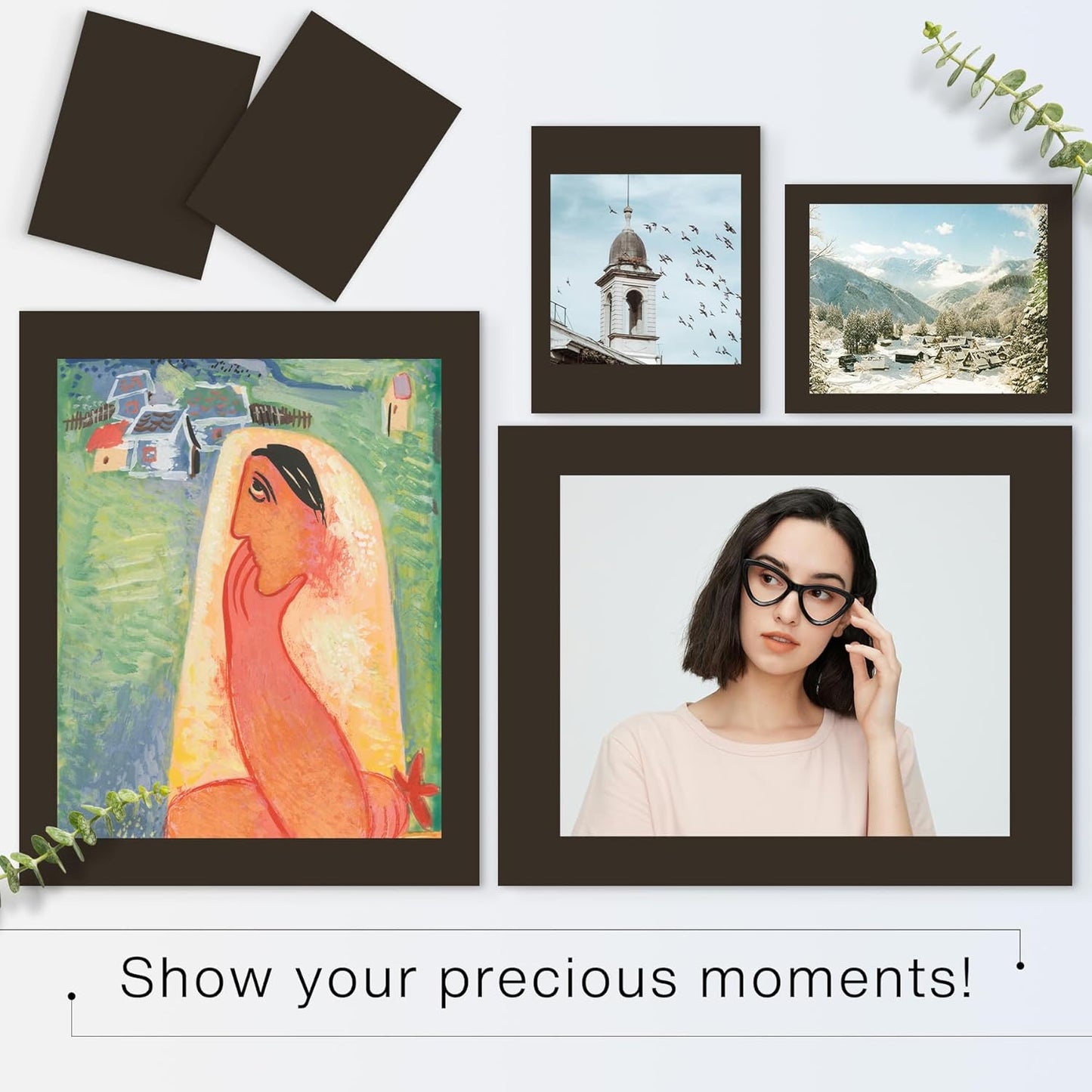 Golden State Art, 8.5x11 Uncut Photo Mat Matboard - Black Uncut Mats for DIY Projects, Presentation Boards, Art Crafts, Prints (50 Pack)