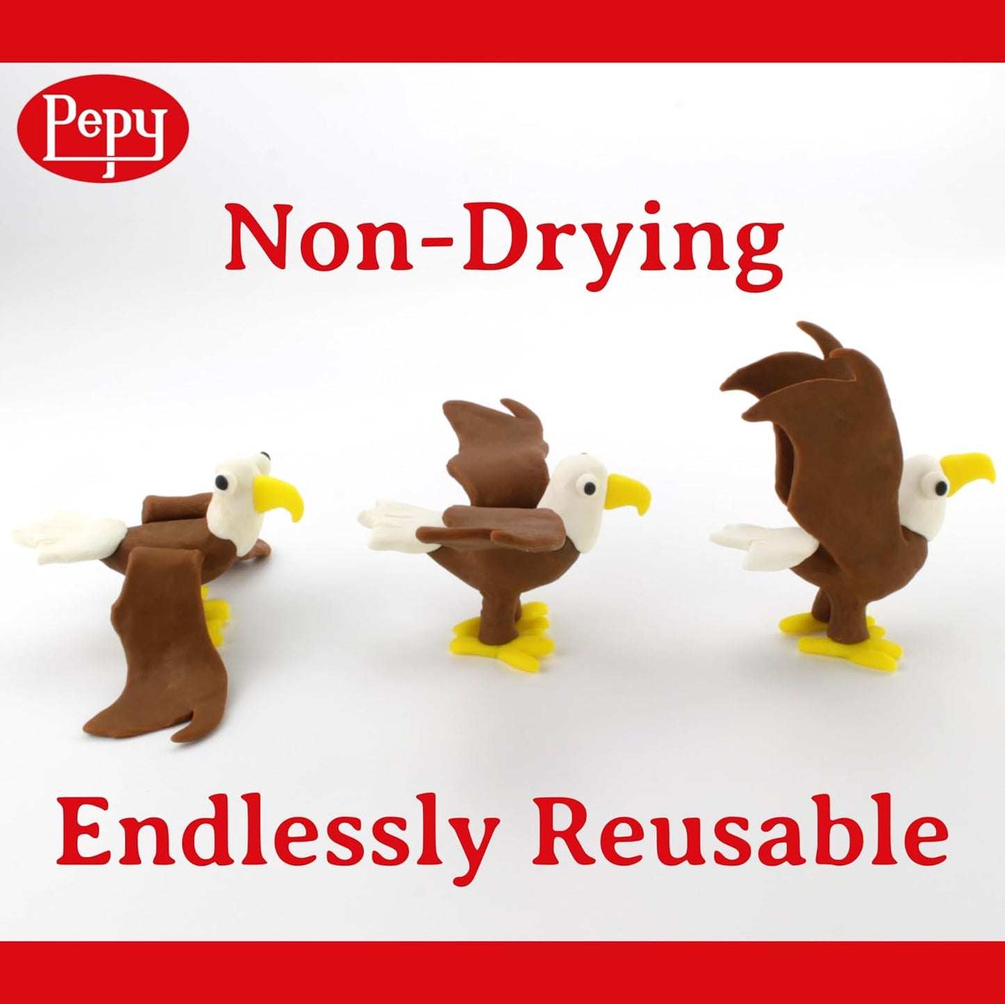 Pepy Plastilina Reusable and Non-Drying Modeling Clay; Set of 24 Bars, 1.4 Ounce Each, Perfect for Arts and Crafts Projects, Orange