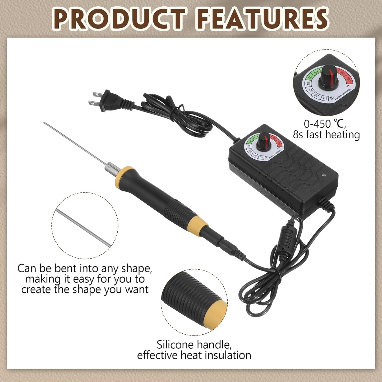 6 Pcs Foam Cutter Electric Hot Wire Cutter Pen Tools Kit, 4'', 6'', 8'' Foam Board Cutter with Stand, 110-220V/ 36W Digital Voltage Apaptor, Cutting Pen for Foam Cutting, Arts, Crafting