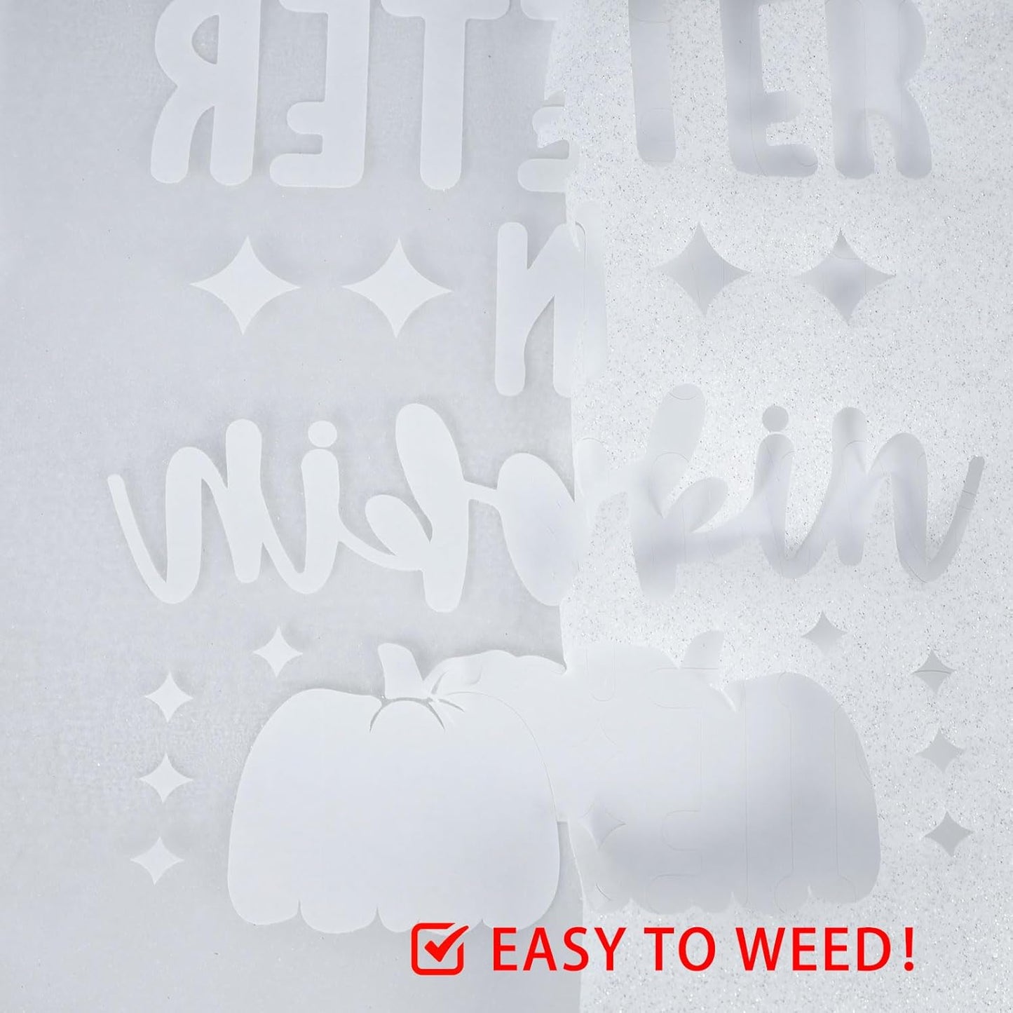 FUNKAKA Glitter White HTV Heat Transfer Vinyl Rolls, 12" x 8ft PU Iron on Vinyl for T-Shirt White Glitter HTV Vinyl for All Cutter Machines Easy to Cut & Weed for Heat Vinyl Design