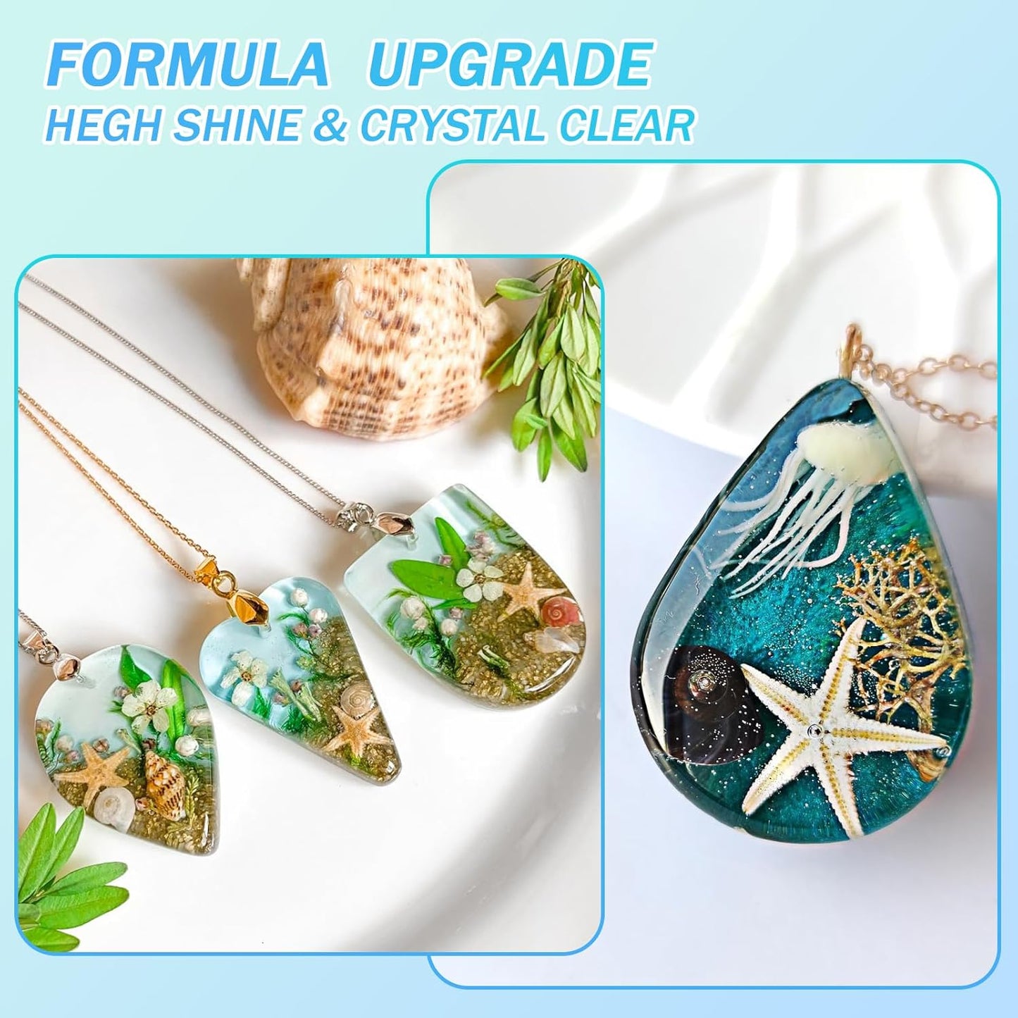 KISREL UV Resin 2000g - Upgraded UV Resin Kit, Hard Type Crystal Clear Ultraviolet Curing UV Epoxy Resin for Craft Jewelry Making