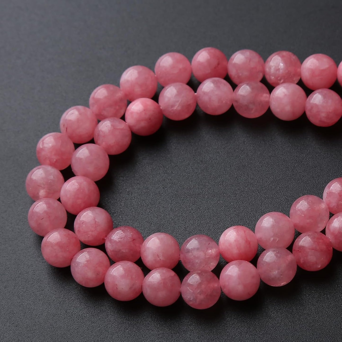 60pcs 6mm Natural Rose Pink Chalcedony Stone Round Loose Beads for Jewelry Making DIY Bracelets Necklaces Crystal Energy Healing Stone Beads 15" (6mm, Rose Pink Chalcedony)