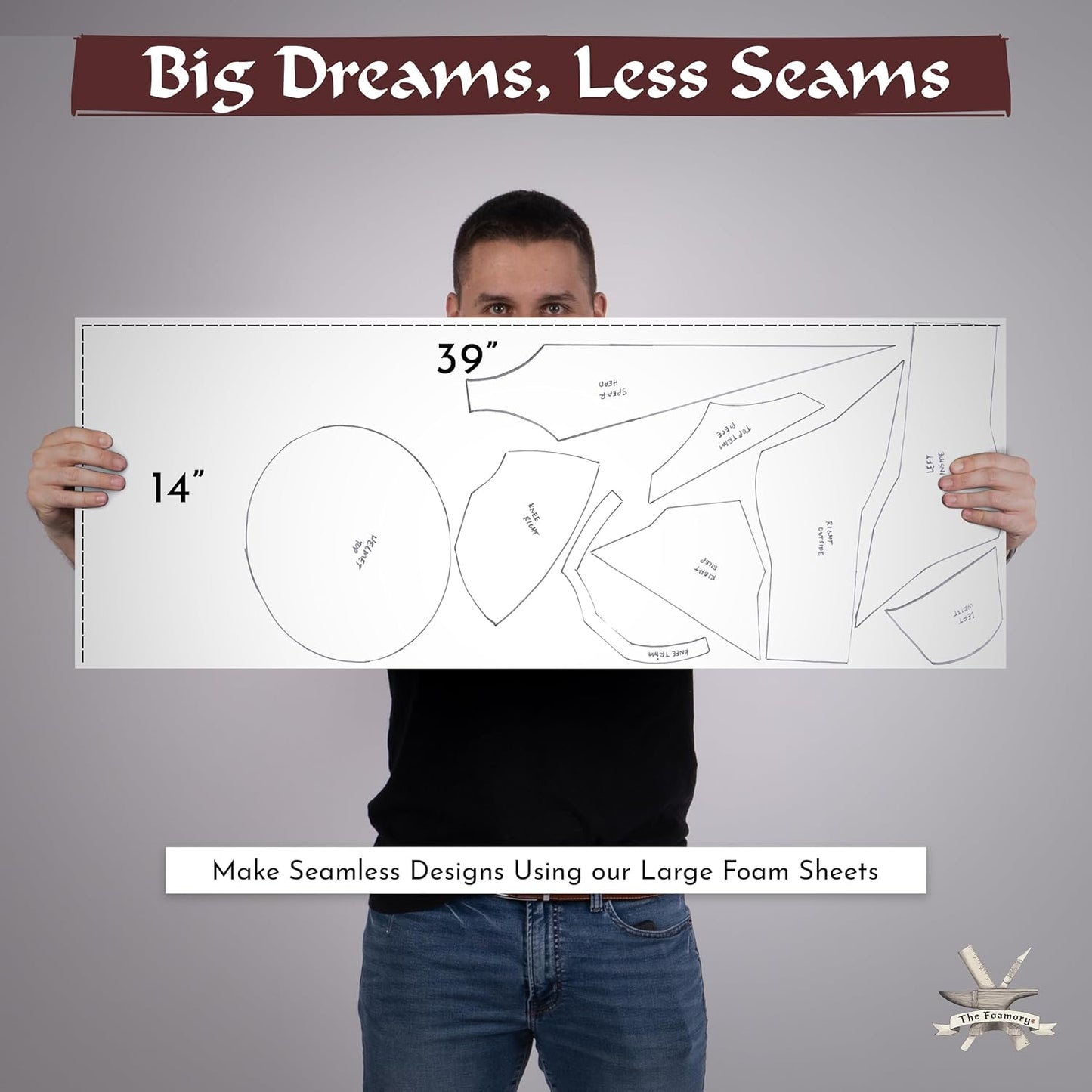 2-Pack Shape Retention EVA Cosplay Foam - 4mm Thick (White) 14x39 inch High Density EVA Craft Foam Sheets - Premium 85 kg/m3 Heat Shape Material for DIY, Comic, Con or Halloween Costumes - The Foamory