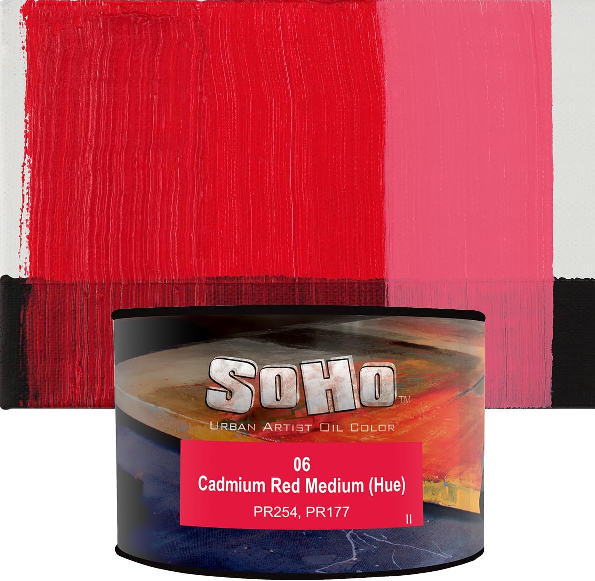 Soho Urban Artist Oil Paint - Cadmium Red Medium Hue, 430 ml Can - Best Valued Oil Colors for Painting, Excellent Pigment Load