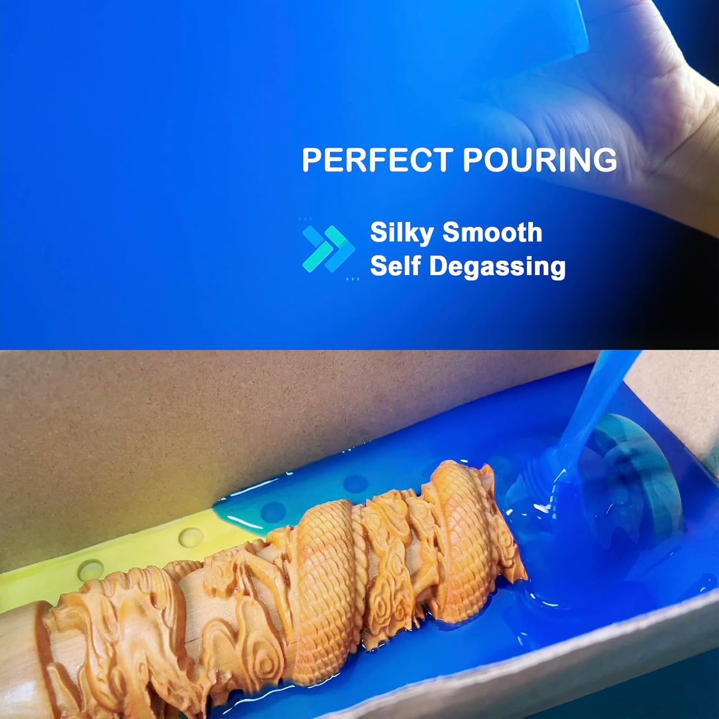 BBDINO Silicone Mold Making Kit, Liquid Silicone for Molds Making 30A Sapphire Blue, High Strength Silicon Rubber 4.4 lbs, 1:1 by Volume Ideal for Mold Casting of Resin/Jewelry/Candle/Concrete/Plaster