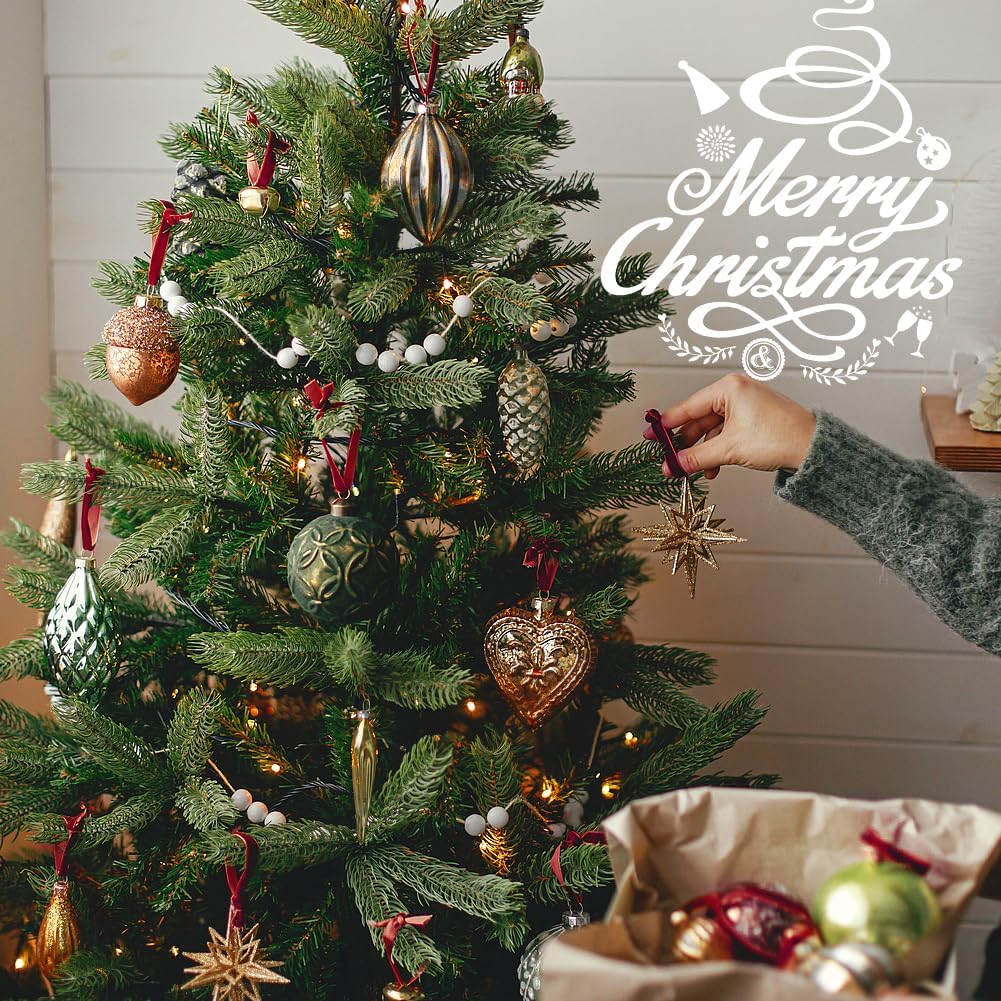 Red Velvet Ribbon, 0.39 Inch x 20 Yards Single Faced Red Ribbon for Gift Wrapping, Bow Making, Christmas Tree Decorations, Wreath Making and DIY Crafts (10 Yards Each Roll)