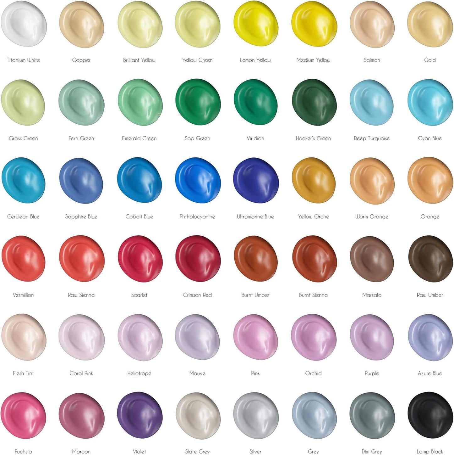 Zenacolor Oil Paint Set 48 x 12mL (0.4Oz) Pack of 48 Tubes of Oil Paints for Canvas Painting