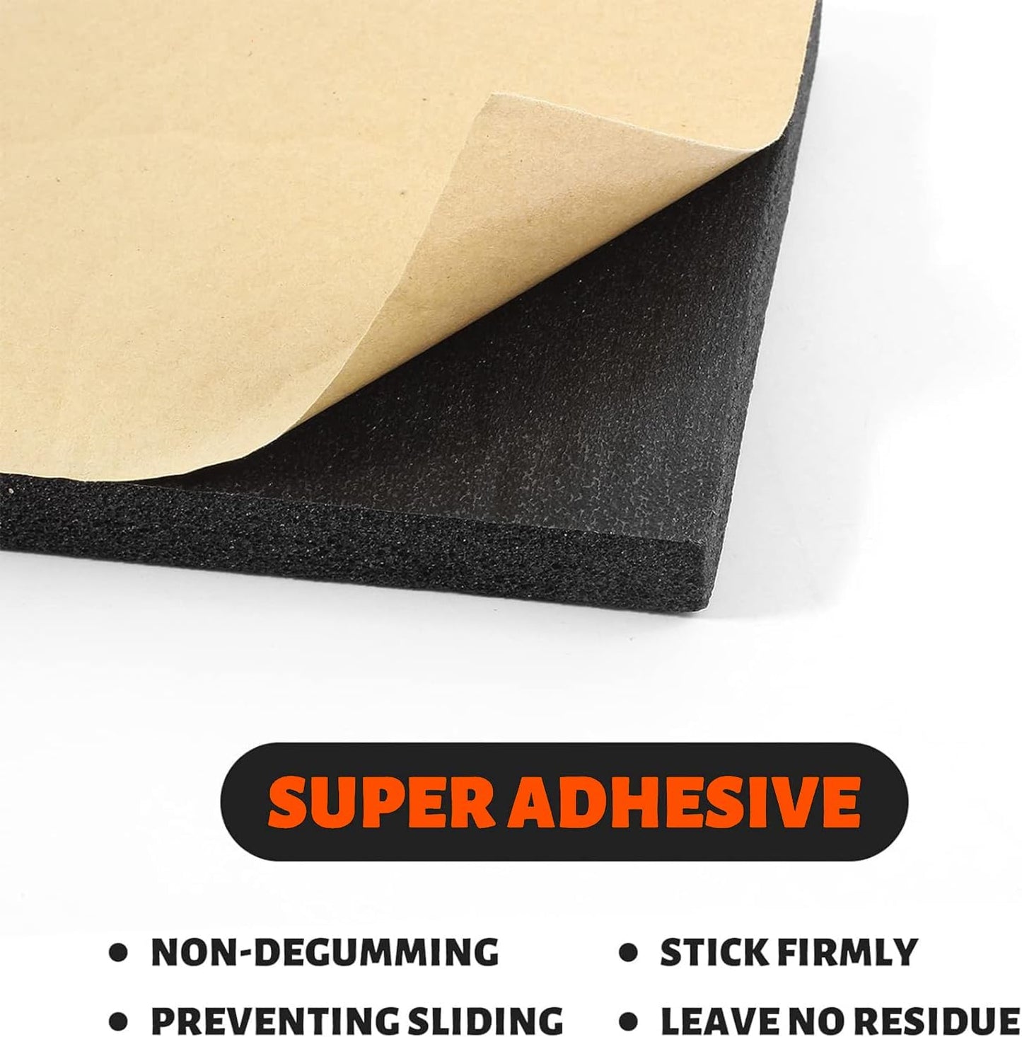 3/4''T x 12''W x 59''L Neoprene Sponge Foam Rubber Sheet Roll with Self-Adhesive Easy Cut DIY Adhesive Padding Perfect Cosplay Multi-Function Soundproof, Black