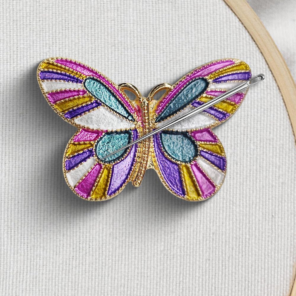 Needle Minder Magnet, Magnetic Needle Minder, Needle Minders Magnetic Cross Stitch Accessories, Magnetic Needle Holder, Life Tree, Butterfly, Cats, Owl, Heart (Butterfly)