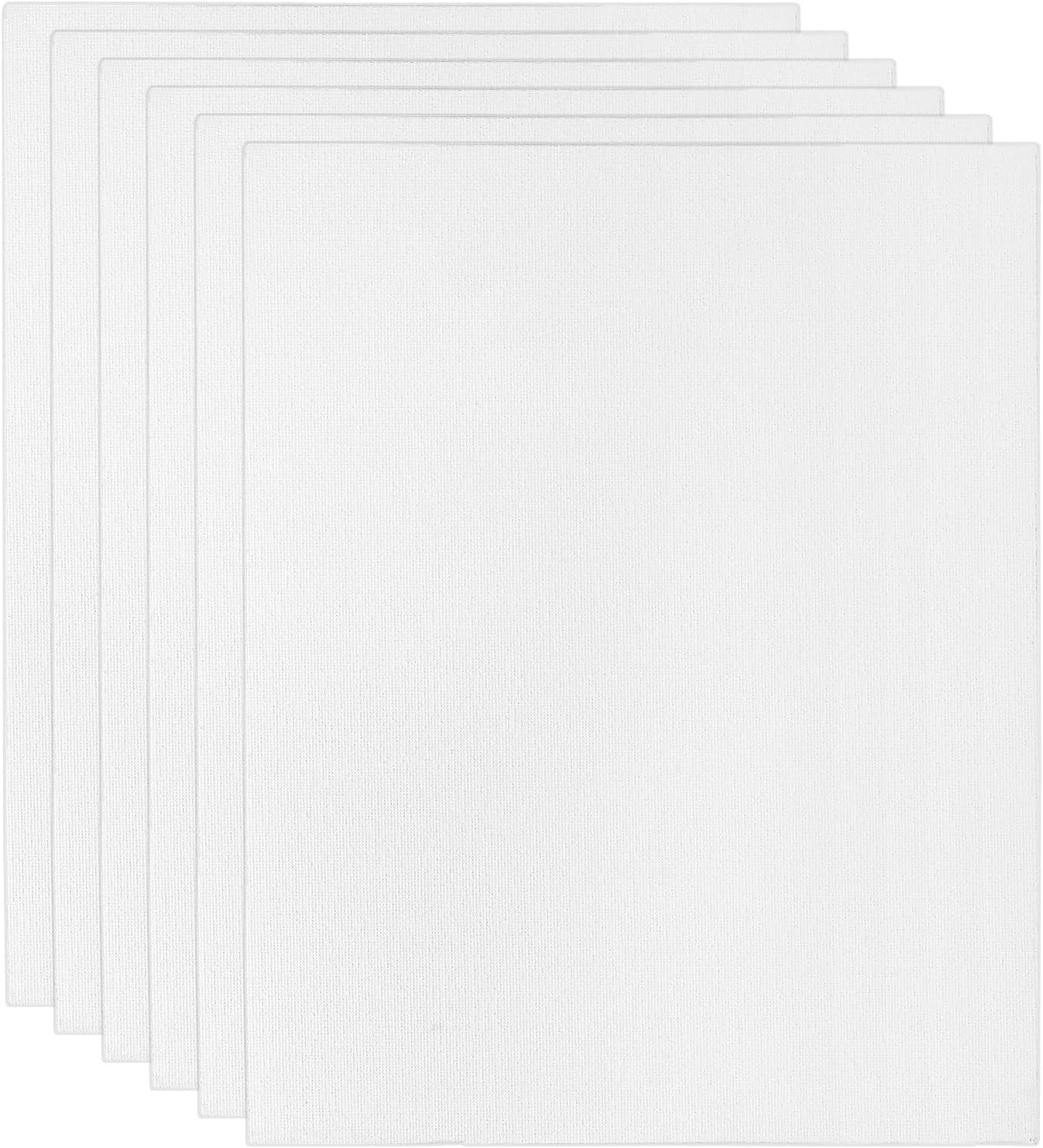 PATIKIL 9x12 Canvas Boards for Painting, 6 Pack 100% Cotton Square Triple Primed Stretched Blank Art Canvas Panel Bulk Thin for Acrylic, Oil, Tempera Paints, White