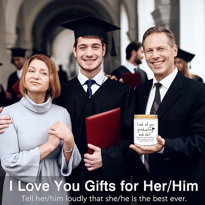 Graduation Gifts, 2026 Funny Graduation Gifts for Her Him, Best Grad High School College Congratulations Masters PhD Degree Nurse - Lavender Scented Candles