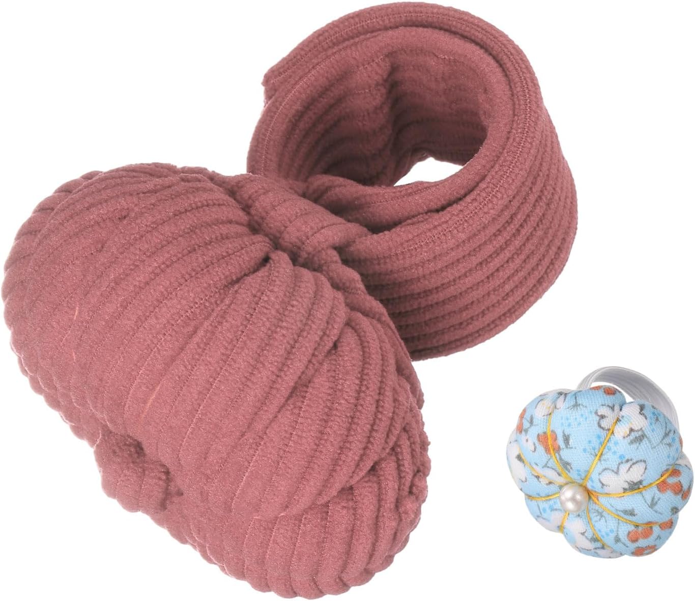 HARFINGTON Wrist Pin Cushions, Sewing Needle Pin Cushion Adjustable Strap with Elastic Strap Finger Ring Pincushions Fit All Wrist Sizes for Sewing Quilting Needlework DIY Crafts, Cameo/Blue