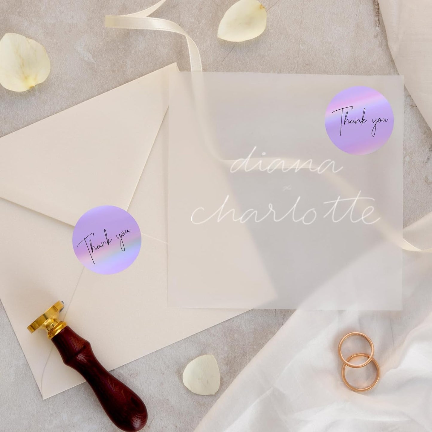 1.5" Holographic Direct Thermal Label Stickers, Round Printable Rainbow Glitter Thermal Printer Sticker Labels for Gift Wrapping, Self-Adhesive DIY Custom Logo Design- Purple