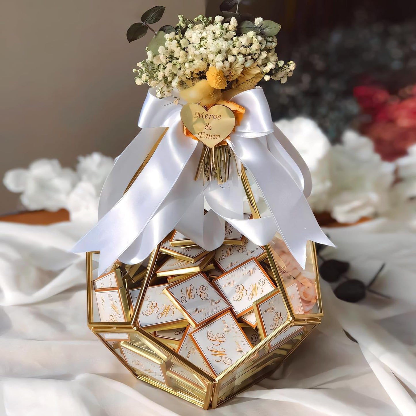 White Satin Ribbon 1-1/2" X 50 Yards Solid Color Double Faced Ribbons Perfect for Crafts, Wedding Decor, Bow Making, Arts Sewing and More