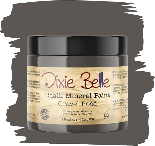 Dixie Belle Paint Company Chalk Finish Furniture Paint - Gravel Road (16oz) - Matte Warm Gray Chic Chalk Mineral DIY Furniture Paint