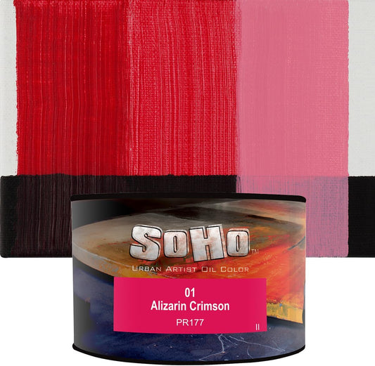 Soho Urban Artist Oil Paint - Alizarin Crimson, 430 ml Can - Best Valued Oil Colors for Painting, Excellent Pigment Load