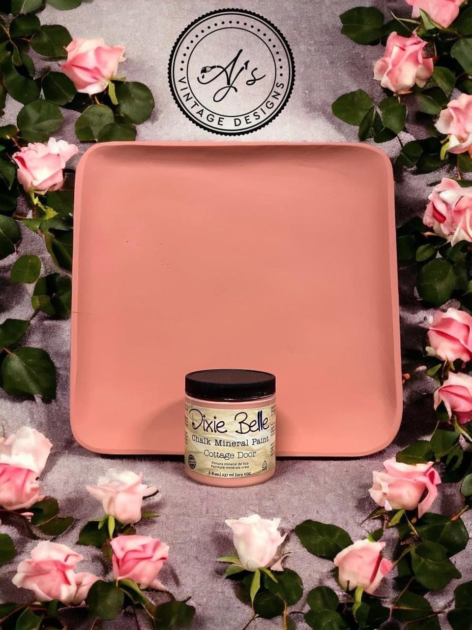 Dixie Belle Paint Company Chalk Finish Furniture Paint - Cottage Door (1 Gallon - 128oz) - Matte Dusty Coral Chic Chalk Mineral DIY Furniture Paint