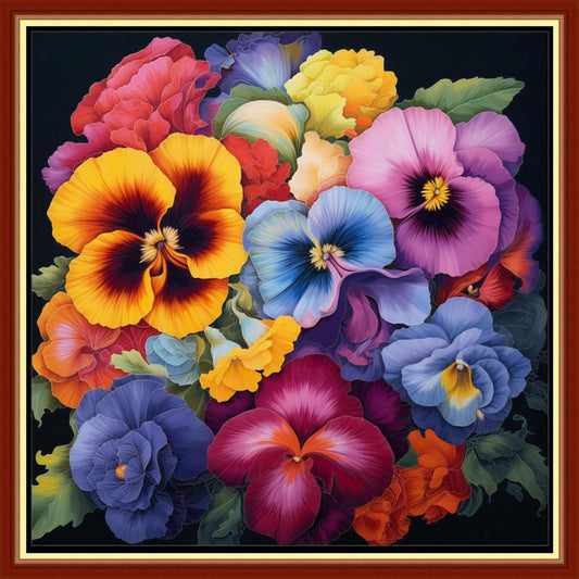 Foxdiviy Stamped Cross Stitch Kits Full Range of Embroidery Needlework Starter Kits for Beginners Adults 11CT Embroidery Patterns Art Crafts DIY Needlepoint Kits-Magic Flower 18x18 inch, ColourKits35