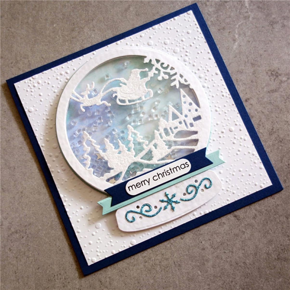 Mvchifay Cutting Dies Happy Birthday Metal Stencils Scrapbooking Tool DIY Emboss Paper Card Making (Christmas Snowball-12.2x10.3cm)