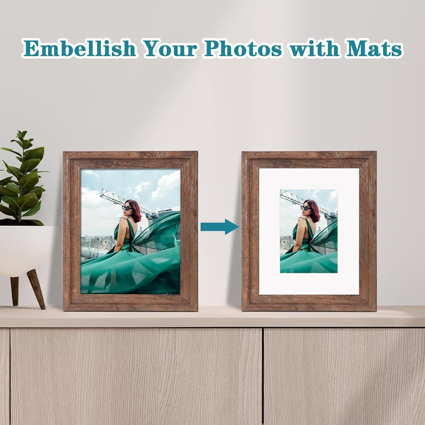 ZBEIVAN 8x10 White Picture Mats with Core Bevel Cut Frame Mattes for 5x7 Pictures - Pack of 5