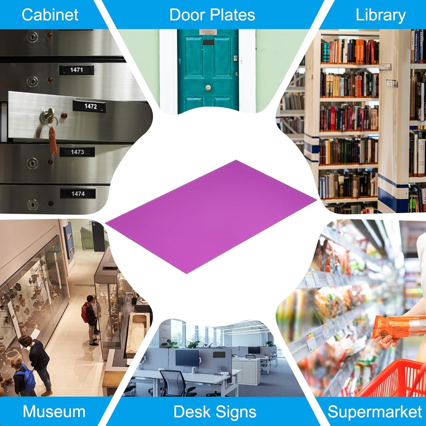 PATIKIL 6x10 Inch Anodized Aluminum Sheet Metal, 5Pcs Laser Plates Engraving Blanks 0.5MM Thin Rectangle for Crafting DIY House Laser Engraving, Purple