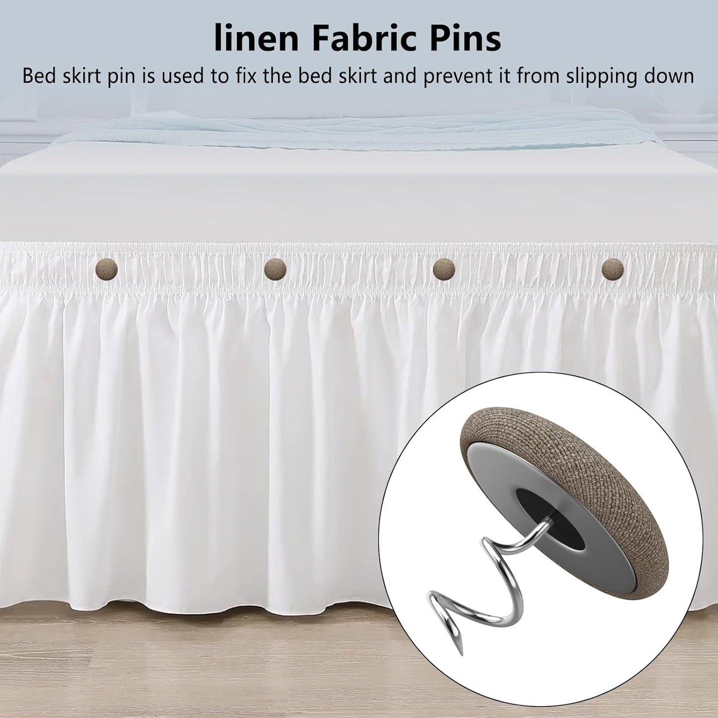 12 Colors Fabric Covered Button Twist Pins Dust Ruffle Pins- for Sofa，Upholstery，Armchair Caddies, Armrest Covers,Bed Skirts, Slipcovers, Headliners (Brown, 24)