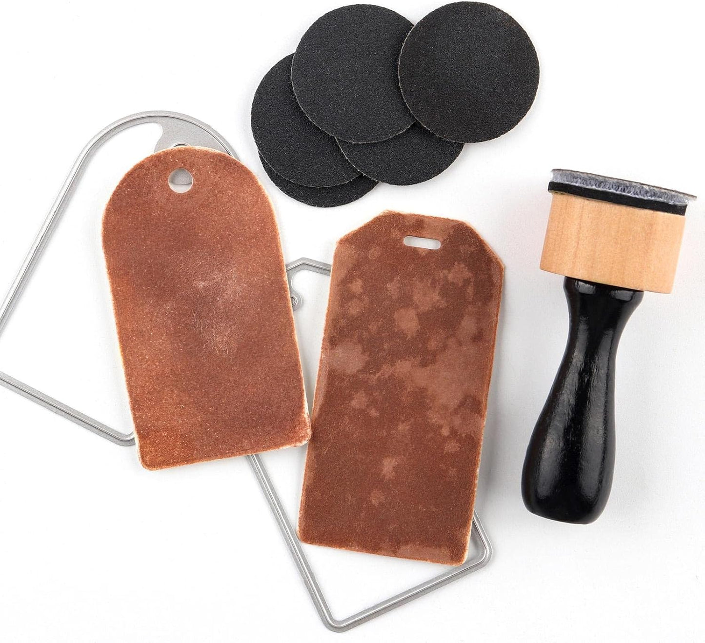 Bundle -Mini Blending Tool Sets,Include 2 PCS Foam Replacment Foam Pads and 20 Pieces Sanding Discs Medium-Grit Sandpaper for Drawing Distressing Blending and Removing the Extra Colors Arts Supplies