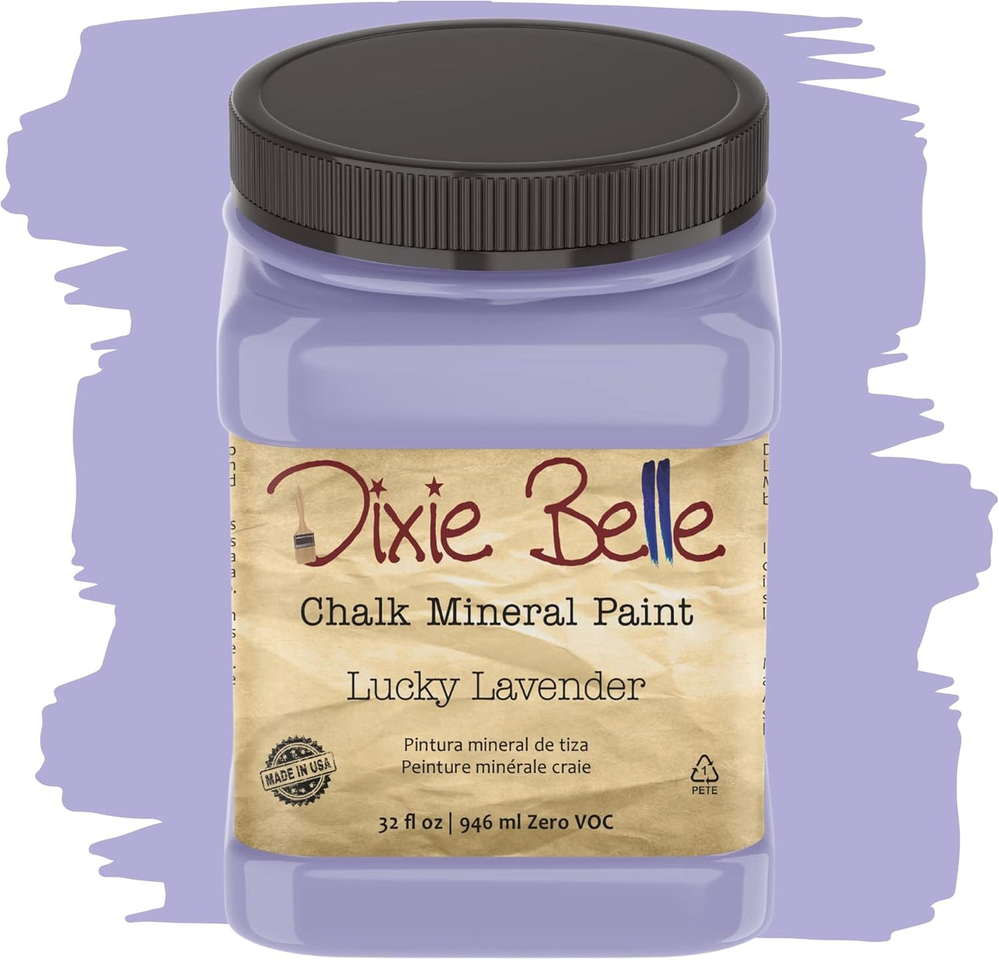 Dixie Belle Paint Company Chalk Finish Furniture Paint - Lucky Lavender (32oz) - Matte Pastel Purple Chic Chalk Mineral DIY Furniture Paint
