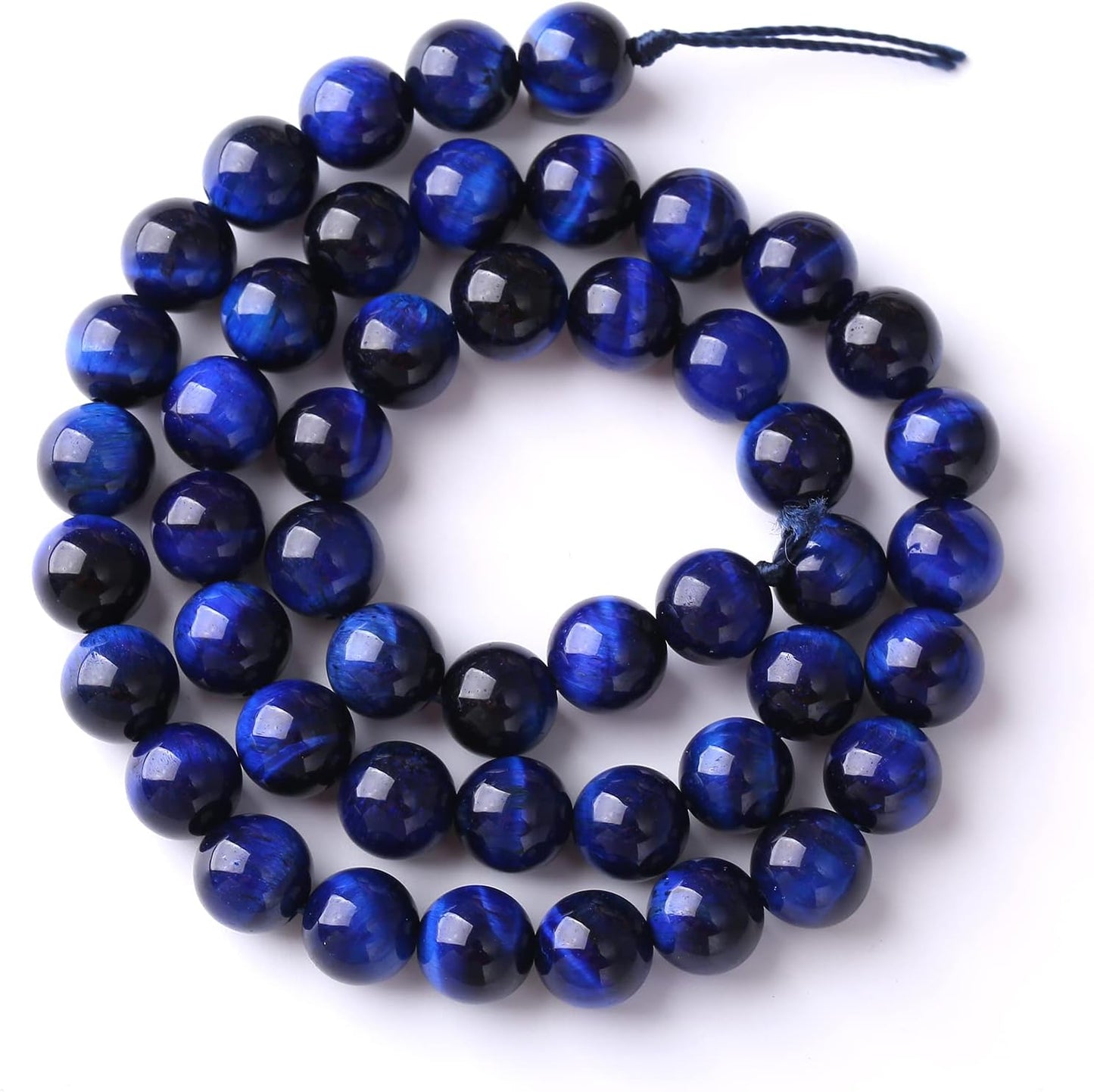 Natural Stone Lapis Blue Tiger Eye Beads Round Loose Spacer Beads for Jewelry Making DIY Bracelet Necklace 4mm 90pcs(Natural Lapis Blue Tiger, 4mm)