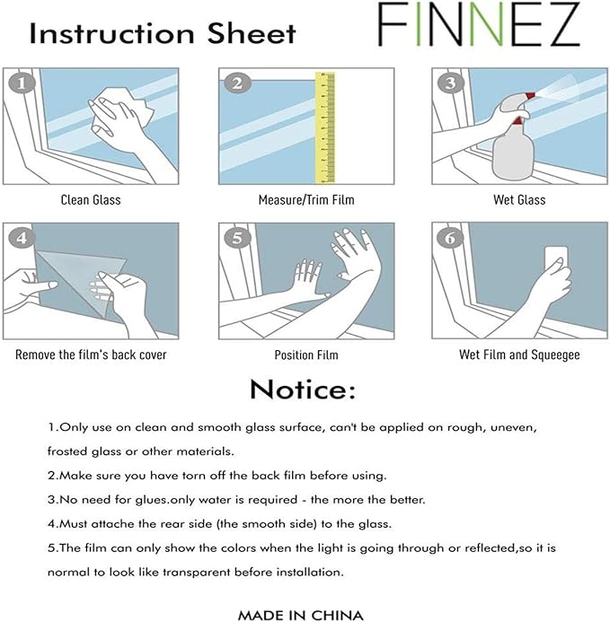 Finnez Window Privacy Film Window Film 3D No Glue Glass Sticker for Glass Door Home and Office Heat Control Anti UV (45.2 Inch x 13.1 Feet, Rainbow Grove)