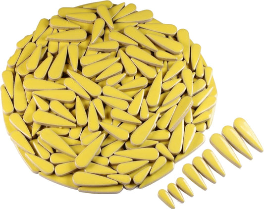 200g Petal Droplet Shaped Ceramic Mosaic Tiles for Crafts, Vibrant Colors, Ceramic Tiles for Mosaic Making Kits, DIY Arts and Crafts (Yellow)