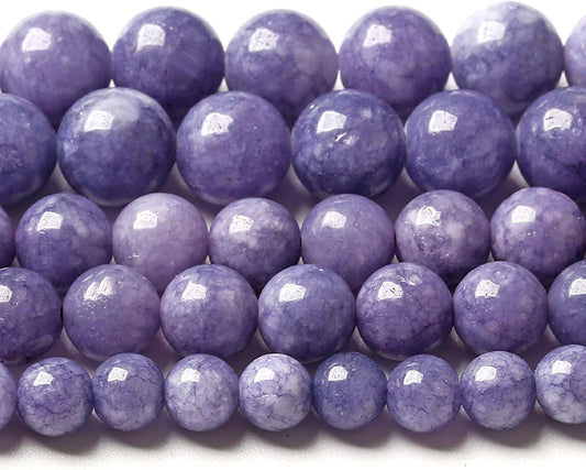 6MM Lavender Purple Chalcedony Natural Stone Round Loose Beads for Jewelry Making and Crafting 120pcs 2 Strands 32"