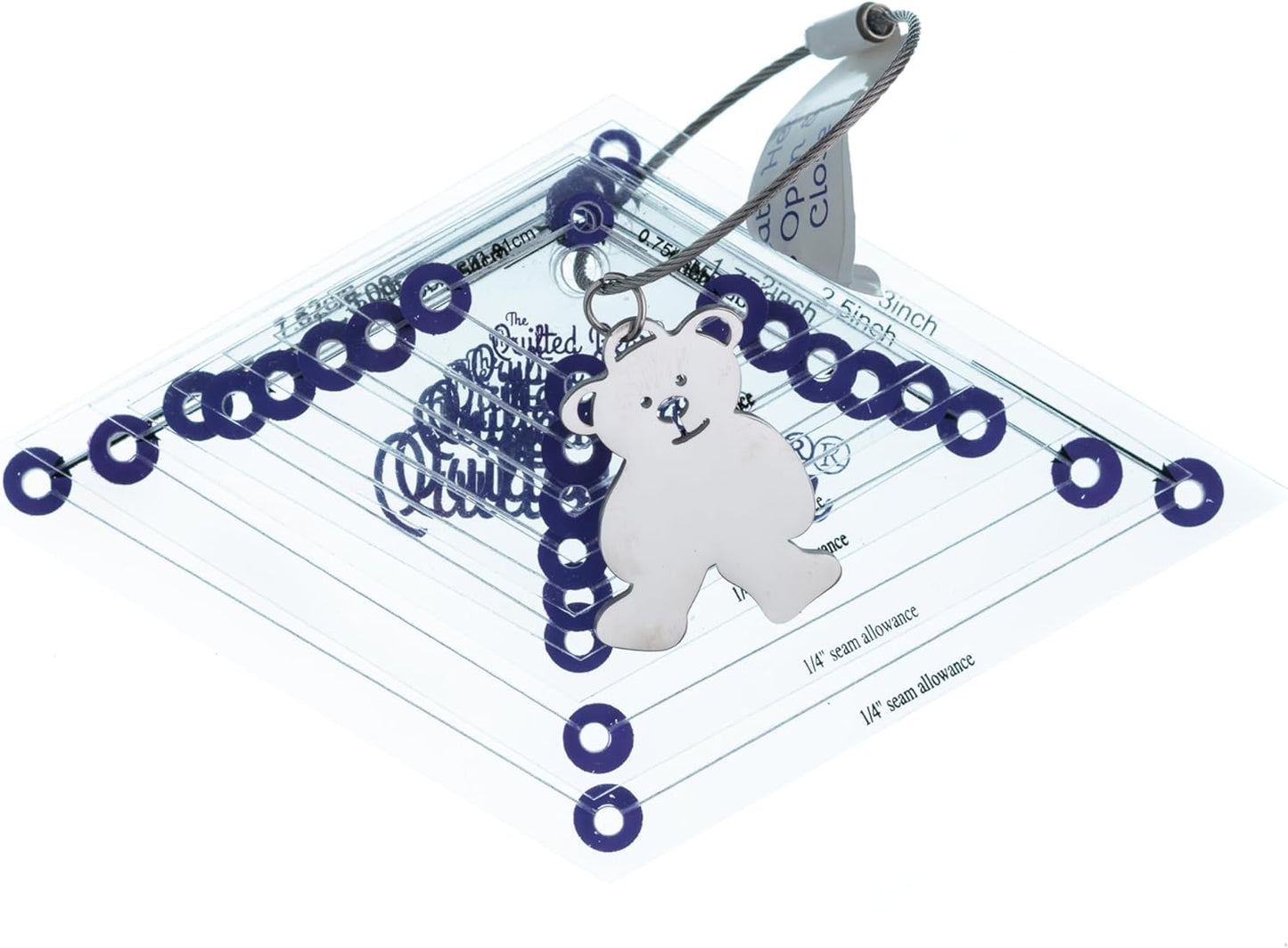 The Quilted Bear Diamond Quilting Templates – 8 Clear Non-Slip Acrylic Quilt Templates for Precise Fabric Cutting & Stress-Free Machine Quilting - Ideal for Quilt & Sewing Supplies (¾–3")