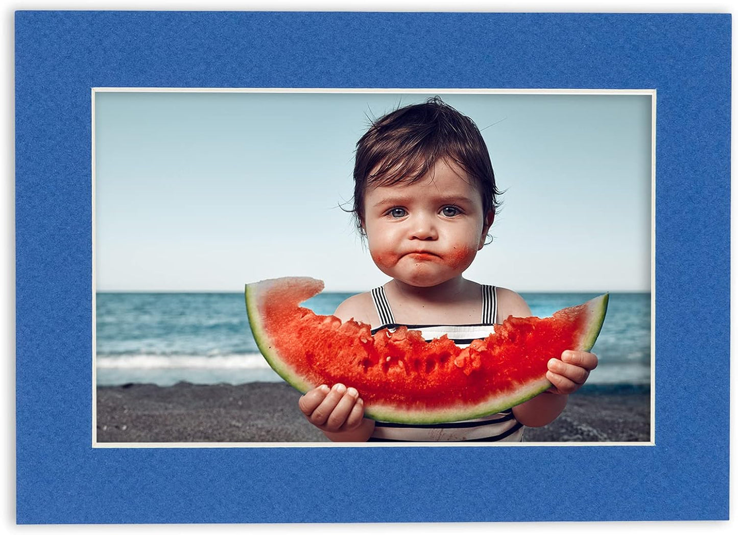 8.5x11 Mat Bevel Cut for 7x9 Photos - Acid Free Royal Blue Precut Matboard - For Pictures, Photos, Framing - 4-ply Thickness