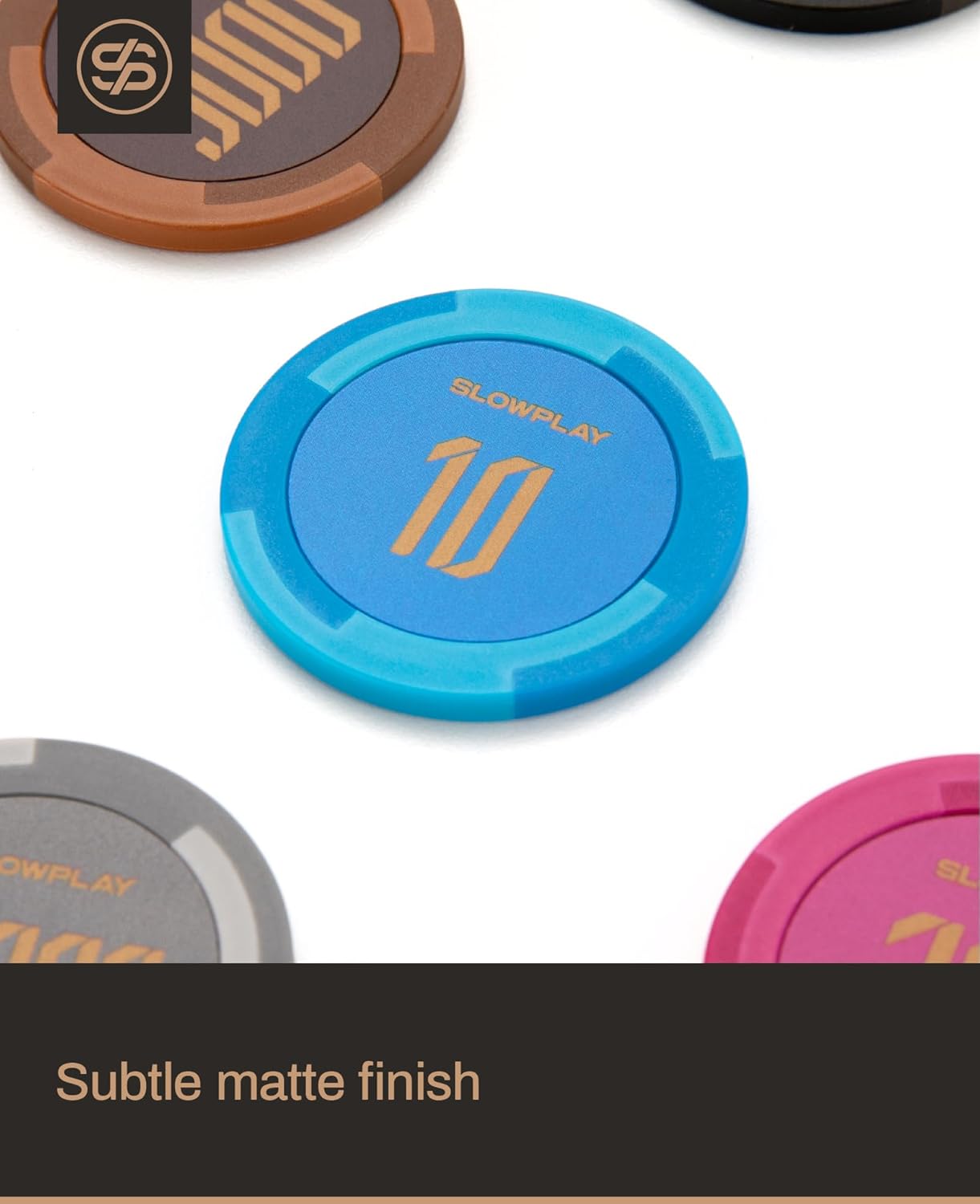 SLOWPLAY Godel Clay Poker Chips, 14 Grams Heavyweight Clay Composite, 40mm Large Chips in Bulk, Pack of 50 with Denomination of 5000