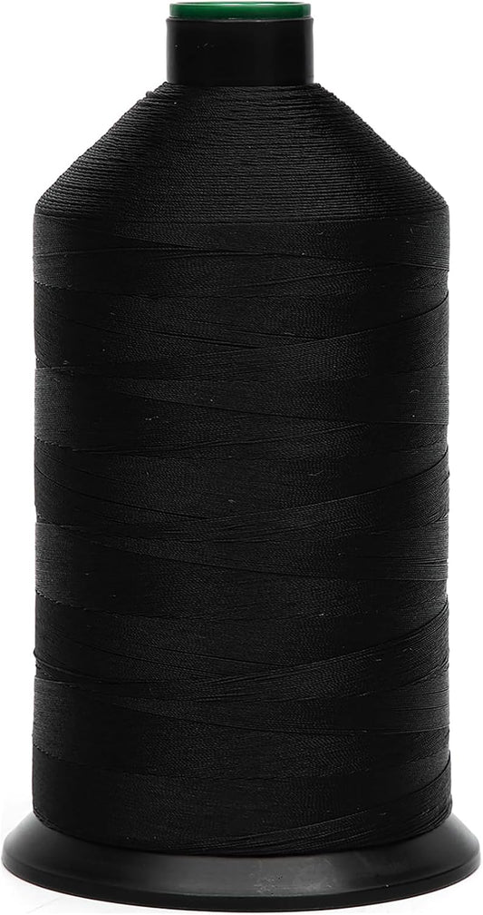 Extra Strong Bonded Nylon Thread #92 Tex90 – 16 OZ, 4200yds, Versatile Stitching Solution for Leather, Upholstery, Canvas Repair and More (Black)