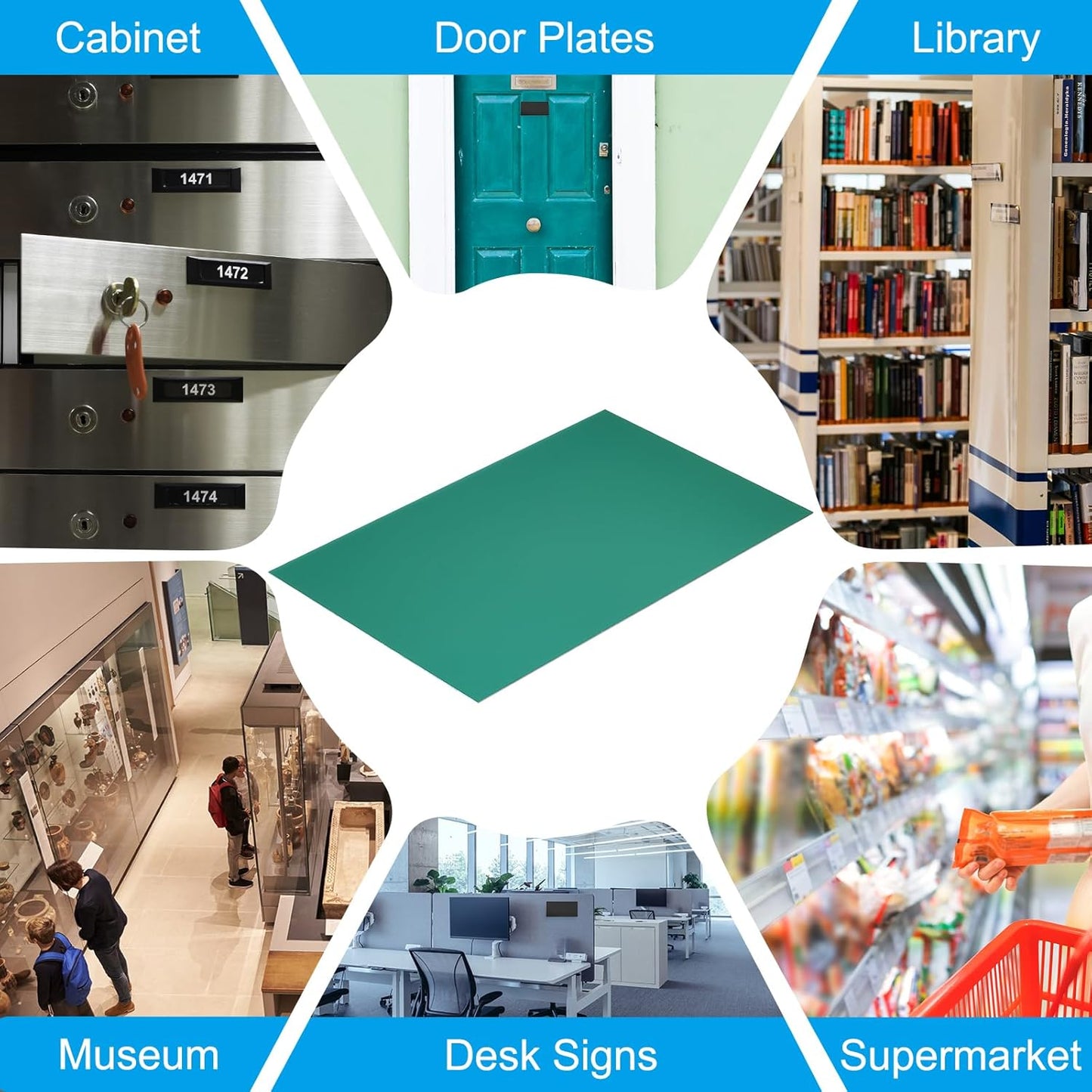 PATIKIL 6x10 Inch Anodized Aluminum Sheet Metal, 3Pcs Laser Plates Engraving Blanks 0.5MM Thin Rectangle for Crafting DIY House Laser Engraving, Green