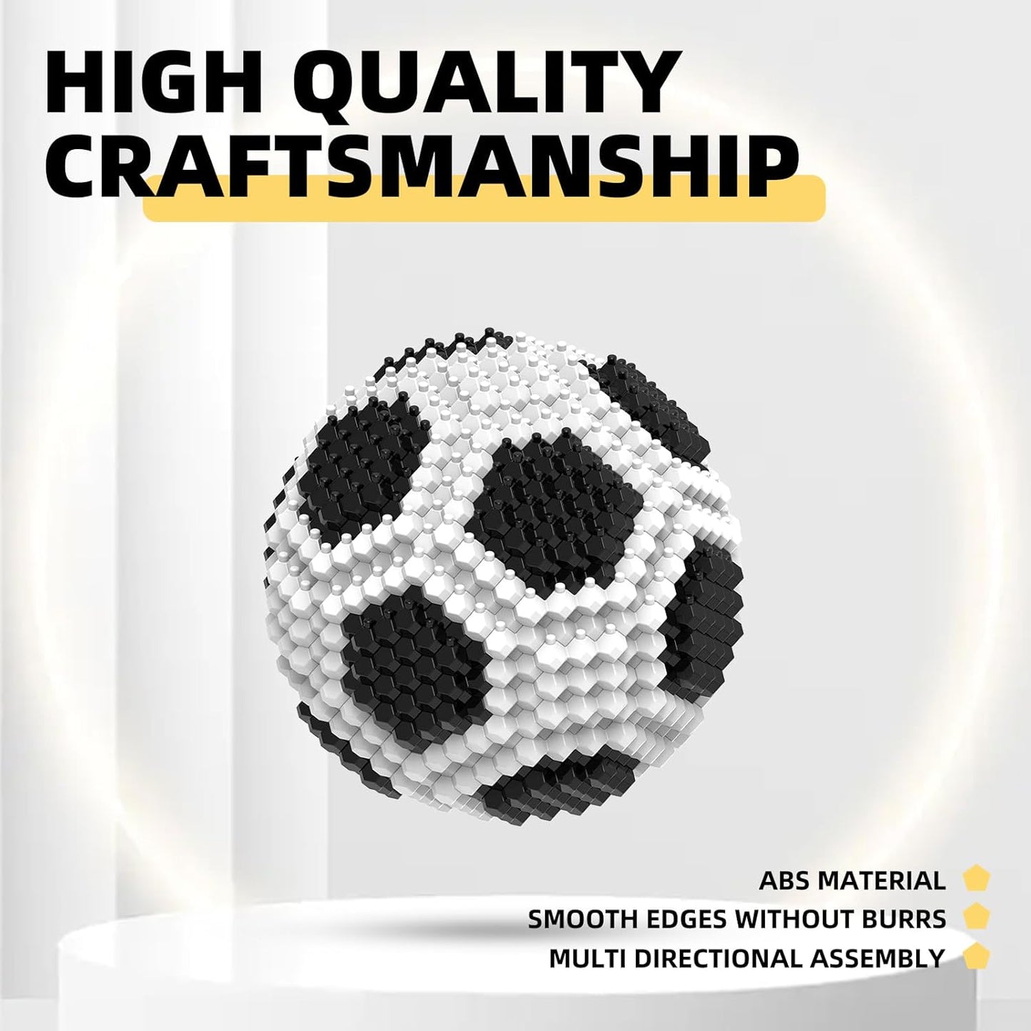Soccer Building Block Set, Adults challenging STEM Block Decorations, Miniature 3D Educational Toys for Ages 14 15 16 and Above, (437 Pieces)