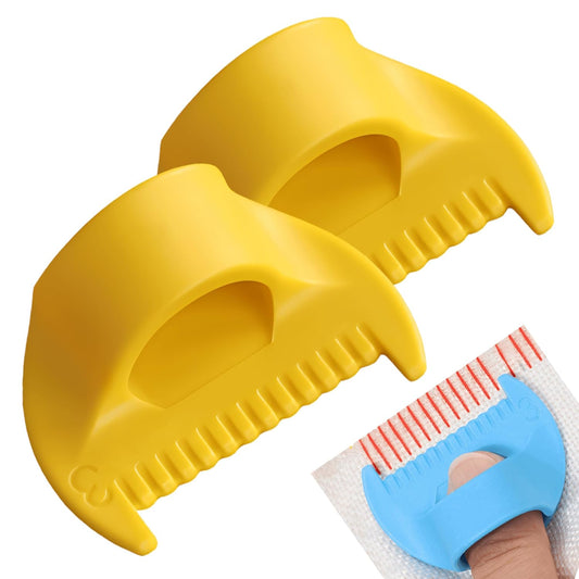 2 PCS 3mm Edge Lock Seam Guide, Mini Sewing Finger Ruler for Hand Sewing, DIY Sewing Kit Tool, Sewing Needle Gauge Measuring Guide, Yellow