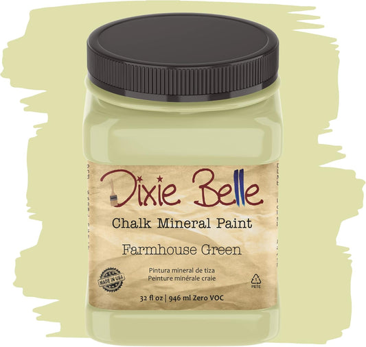 Dixie Belle Paint Company Chalk Finish Furniture Paint - Farmhouse Green (32oz) - Matte Spring Green Chic Chalk Mineral DIY Furniture Paint