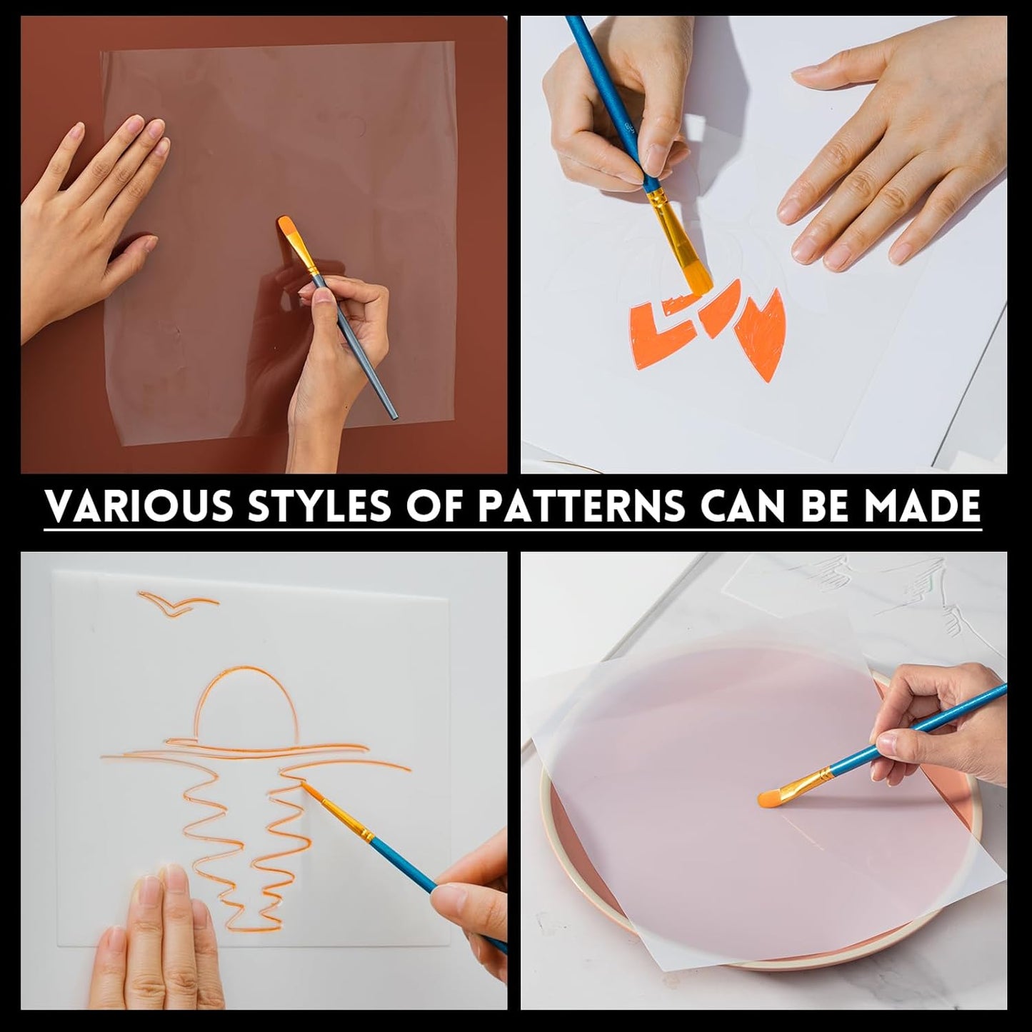 Frienda 12 Inches x 80 ft Rolls 4 Mil Blank Stencil Sheets Acetate Sheets Clear Template Material Reusable Acetate Roll for Crafts Stencil Paper Vinyl for Cutting Machines(Clear)