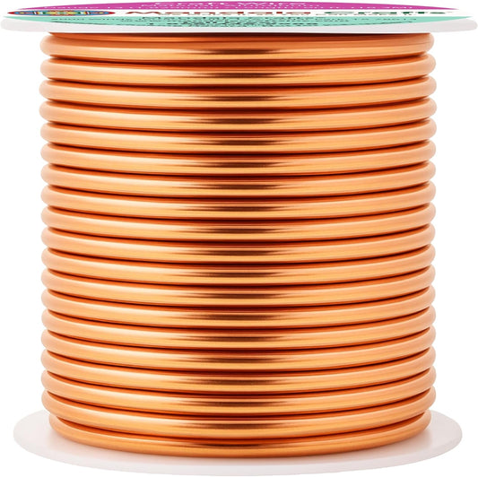 Mandala Crafts 13 Gauge Anodized Aluminum Craft Wire for Jewelry Making - 60 FT Colored Flexible Copper Tone Wire - Bendable for Bonsai Armature Crafting Sculpting