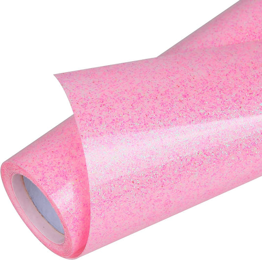 TORC Pink Glitter HTV Heat Transfer Vinyl Roll 12 inch x 5 ft Iron on Vinyl for T Shirts Crafts