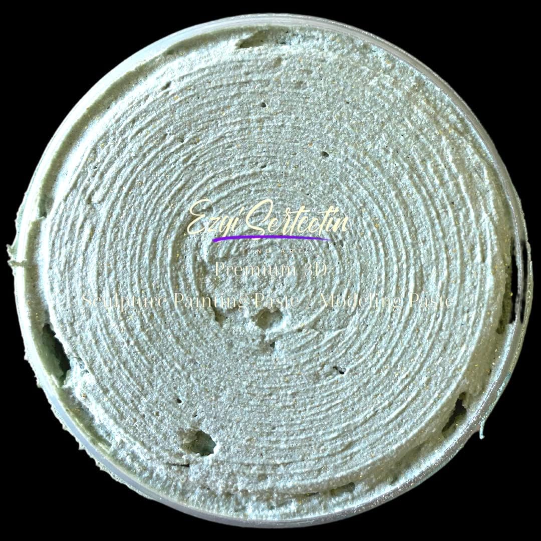 3D Sculpture Painting Paste|Texture Paste|Decorative Plaster|Ready to Use|Unique Metallic Pearl and Neon Colors|Ideal for Artwork|Stencil|Flowers|Texture and Art Relief|6 oz (Fresh Pastel Azurre)